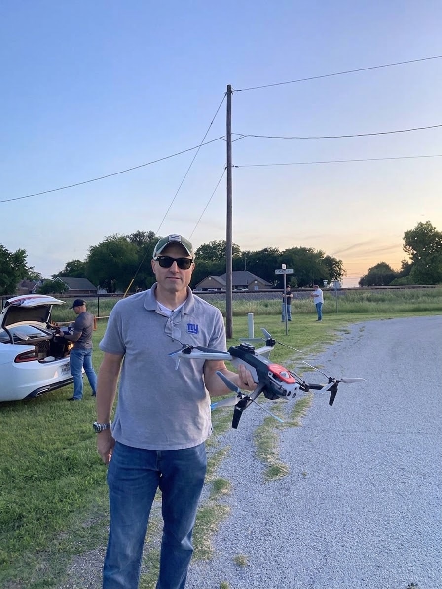 Ennesser Aviation commercial drone operator conducting FAA Part 107 UAS field operations at dusk in New Jersey service area